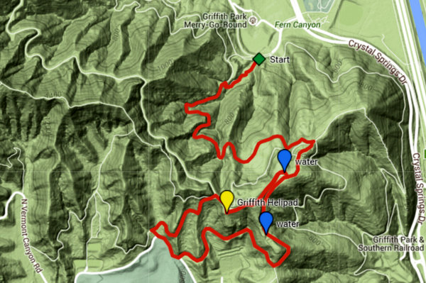 Trek 3 map: Merry-Go-Round to Commonwealth Canyon Dr.