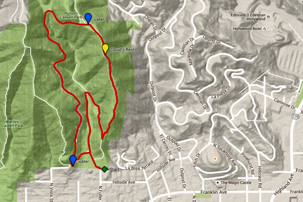 Trek 5 map: Runyon Canyon